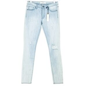 DAKOTA Collective Womens Khloe Blue Skinny Jeans Size 26 Distressed Low Rise NWD